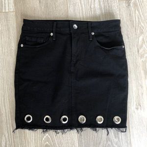 Good American Black Jean Skirt